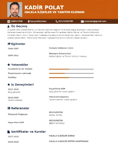 örnek cv indir